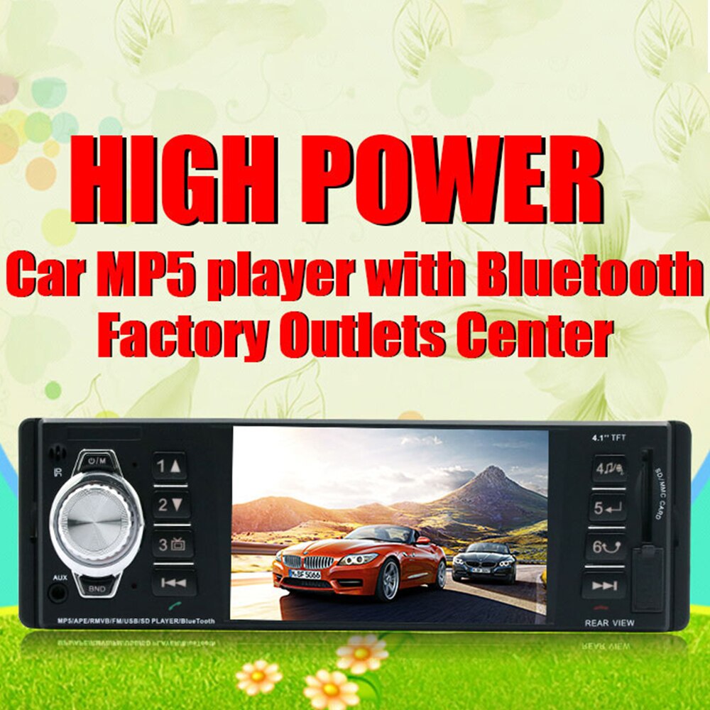Car Radio 4.1" MP5 Audio Video Player Bluetooth USB Charging Aux Remotes In-dash Car PM5 For Auto