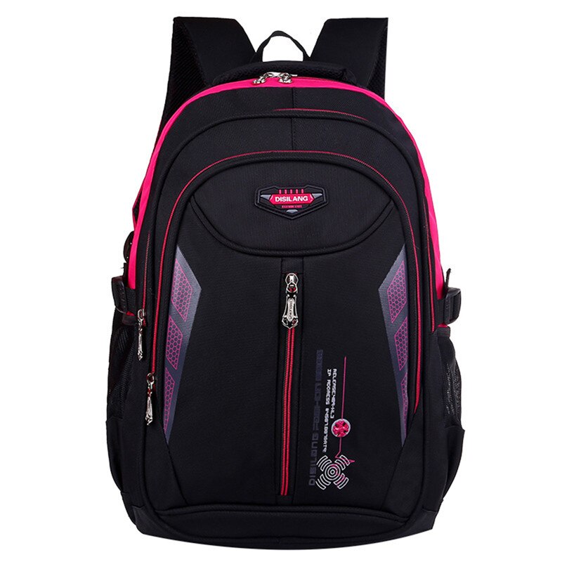 Waterproof children school bags For Boys Girls Large capacity Schoolbags Primary School Backpacks Mochila Infantil: black-rose red