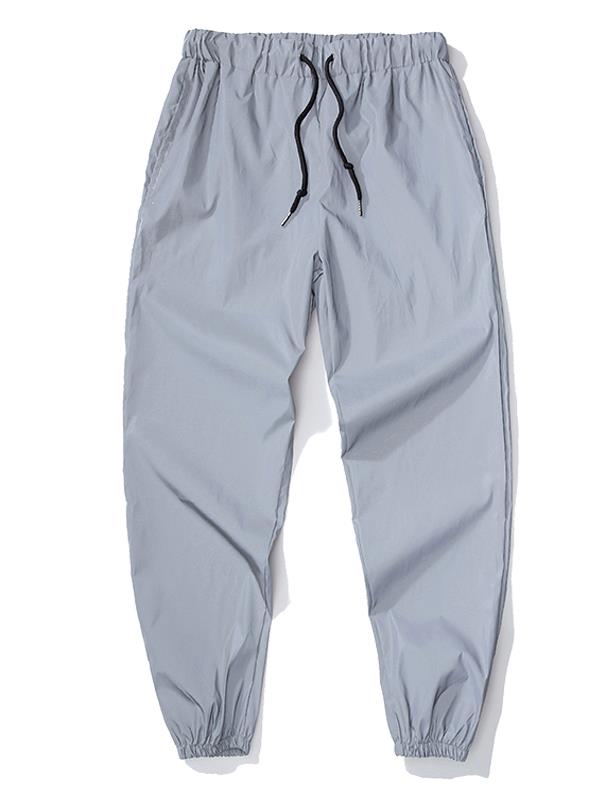 Mens Reflective Pants Casual Jogger Hip Hop Fluorescent