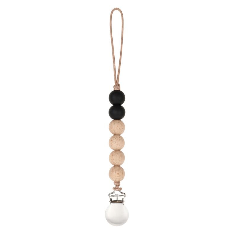 OOTDTY Clips factices bébé garçons filles sucette chaîne Silicone dentition soulagement jouets perles apaisie porte-sucette Clips bébé douche: 57