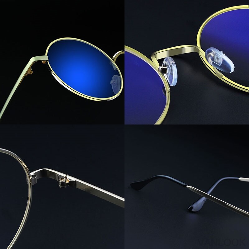 Round Glasses Transparent for Screen Computer Lenses Metal Frame Eyeglasses Women Men Anti Blue Ray Oculos De Grau Spectacles