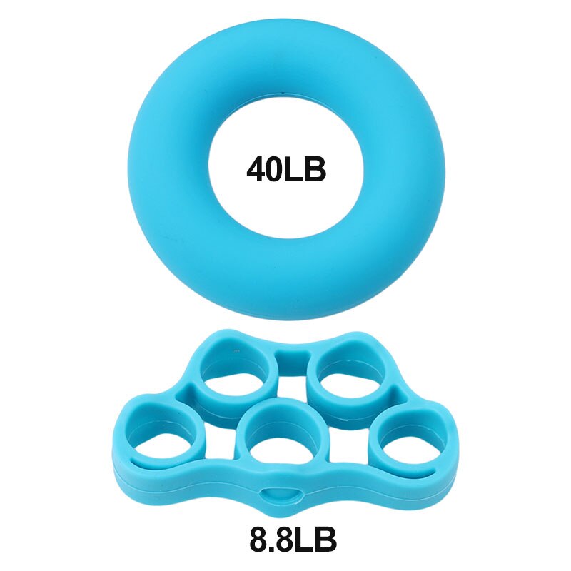 Bandas de resistencia para dedos, banda elástica de goma para Fitness, expansor de anillo de agarre de mano, equipo de entrenamiento para estiramiento: Blue Set