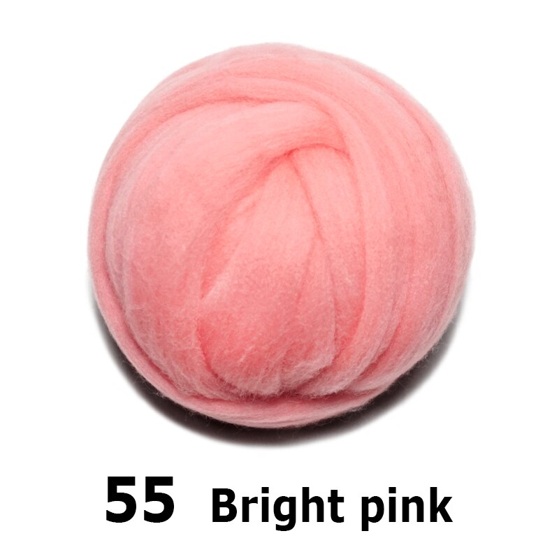 handgemaakte Wolvilt voor vilten 50g Heldere roze Perfect in Naald Vilt 55 #