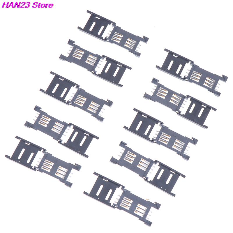 Soporte para tarjeta SIM de 2,5 cm, 10 piezas, 6 P, SMT, SMD, 6 pines, ranura para 6 pines, asientos, conector para teléfono