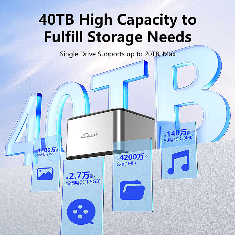 Blueendless dual Bay HDD Box Docking Station SSD case offline clone SATA to USB 3.0 Adapter duplicator for 2.5 3.5 SSD/HDD Disk