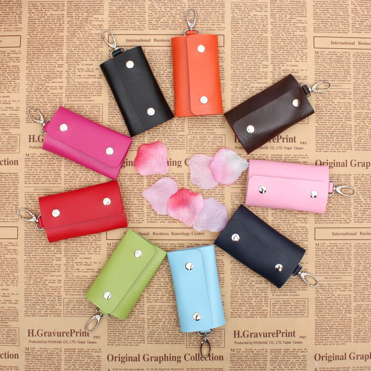 Sleutelhanger organizer leren gesp sleutel portemonnee auto sleutelhanger dames heren sleuteletui huishoudster houders organizer sleuteltas