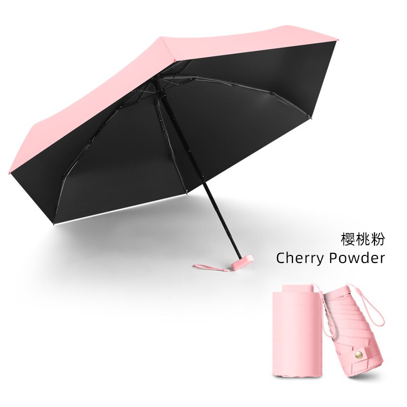 Mini parapluie de voyage Portable avec Protection UV, parasol de poche, à Six plis, coupe-vent, ultraléger: E