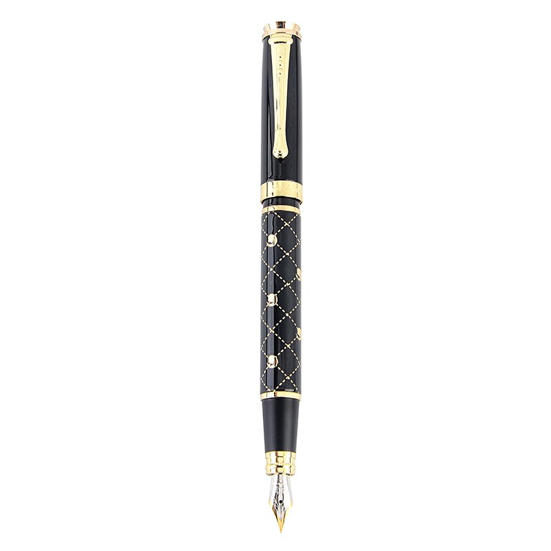 Jinhao 500 Iraurita 0.5mm Fine Nib Fountain Pens Grid Pattern Metal Writing Pen Tools Stationery for Student School Office