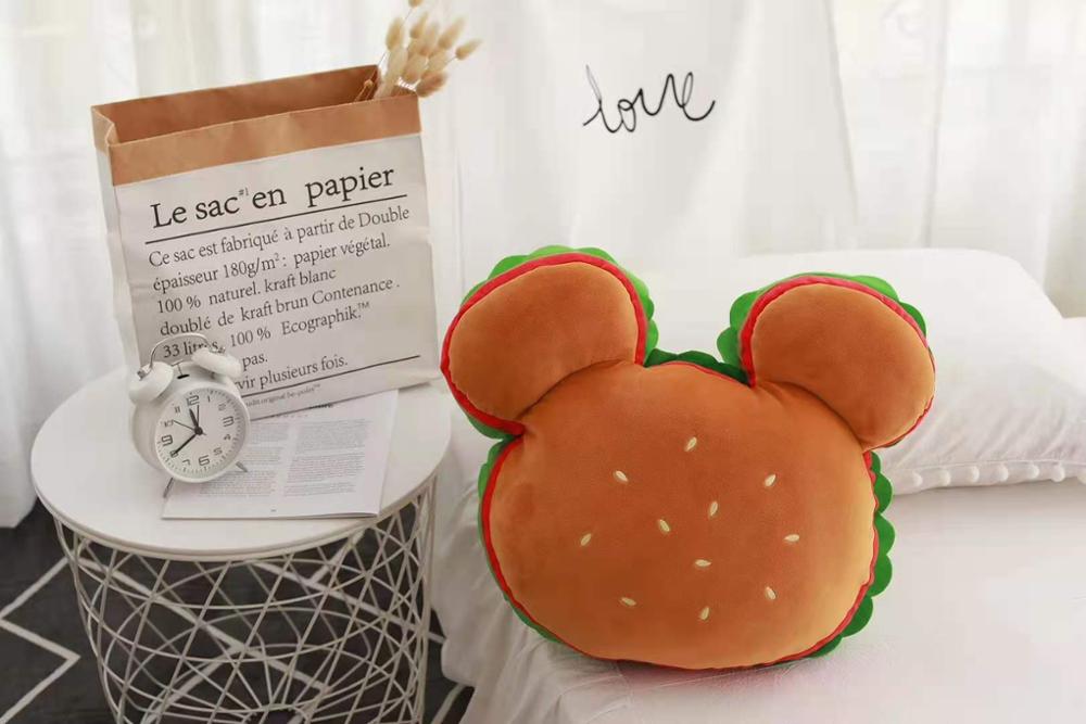 JY mignon rouge Hamburger gant forme oreiller coussin en peluche jouets 45*35*20cm WJ02