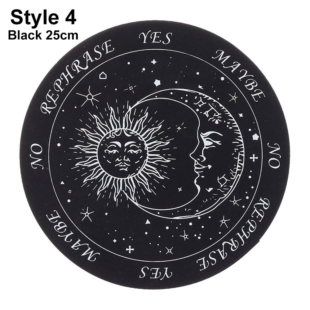 1Pc Slice Houten Slinger Board Met Sterren Zon Maan Voor Waarzeggerij Bericht Carven Decoratie Wall Art Home Decoration: Style 4-Black 25cm