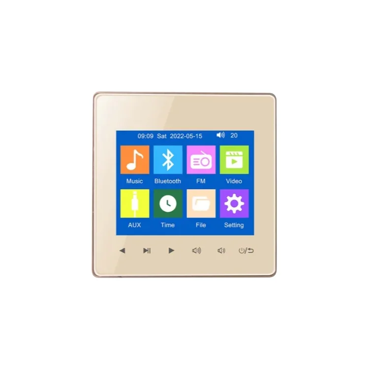 Wzmacniacz Ścienny Bluetooth - 4 Kanały 100W - System Kontroli Muzyki w Tle - Panel Audio do Sufitu: Pomarańczowy