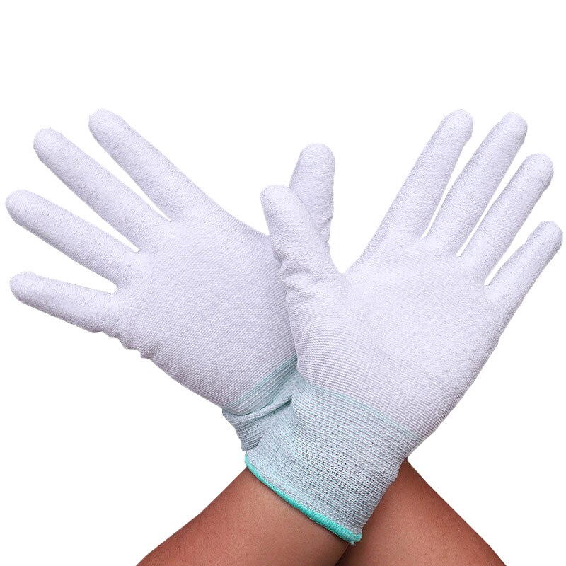 12 Paar Antistatische Handschoenen Elektronische Handschoenen Anti-Statische Stofvrij Dunne Gedeelte Gebreide Handschoenen Dragen Beschermende Beschermende Handschoenen