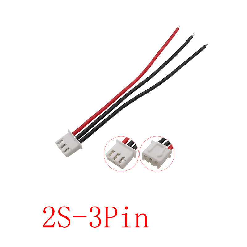 10 Stuks Jst Xh 2.54Mm Pitch 2/3 Pin Pluggen 1/2S Balancer Kabel Rc Lipo Batterij Balans Oplader Stekker Connector Siliconen Draad 22awg: Donkergrijs / 5-9 Stks