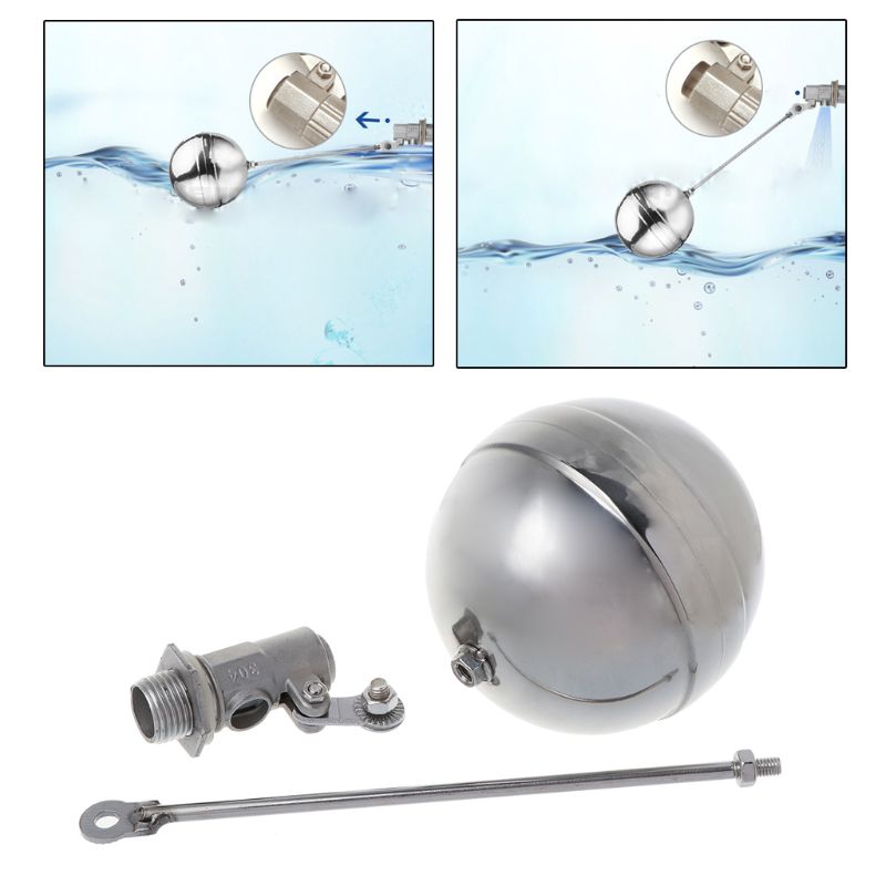 Flow Control Float Sensor Valve DN15 Male Thread Water Tank Ball Stainless Steel