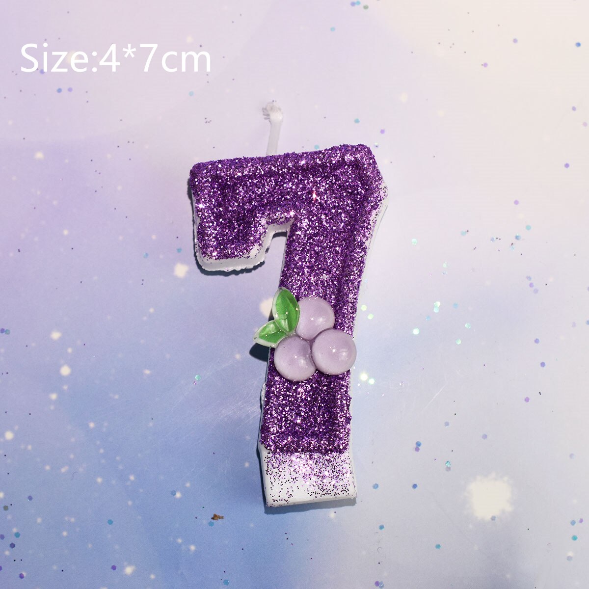 Happy Birthday Child Fruits Purple Grape Candles For Girl Number 0-9 Cake Topper Wedding Decoration Anniversary Party Supplies: 7 Pink