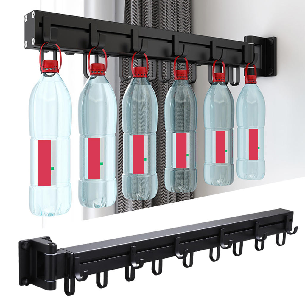 1Pcs Retractable Garment Laundry Drying Rack Bar Wall Mounted Folding Clothes Hanger Rod for Home Bathrooms Laundry Room