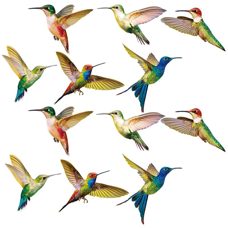12 Pcs Hummingbird Window Clings Adhesive Window Stickers Decals Unique Window Decor Wall Stickers Collision Hummingbird Sticker