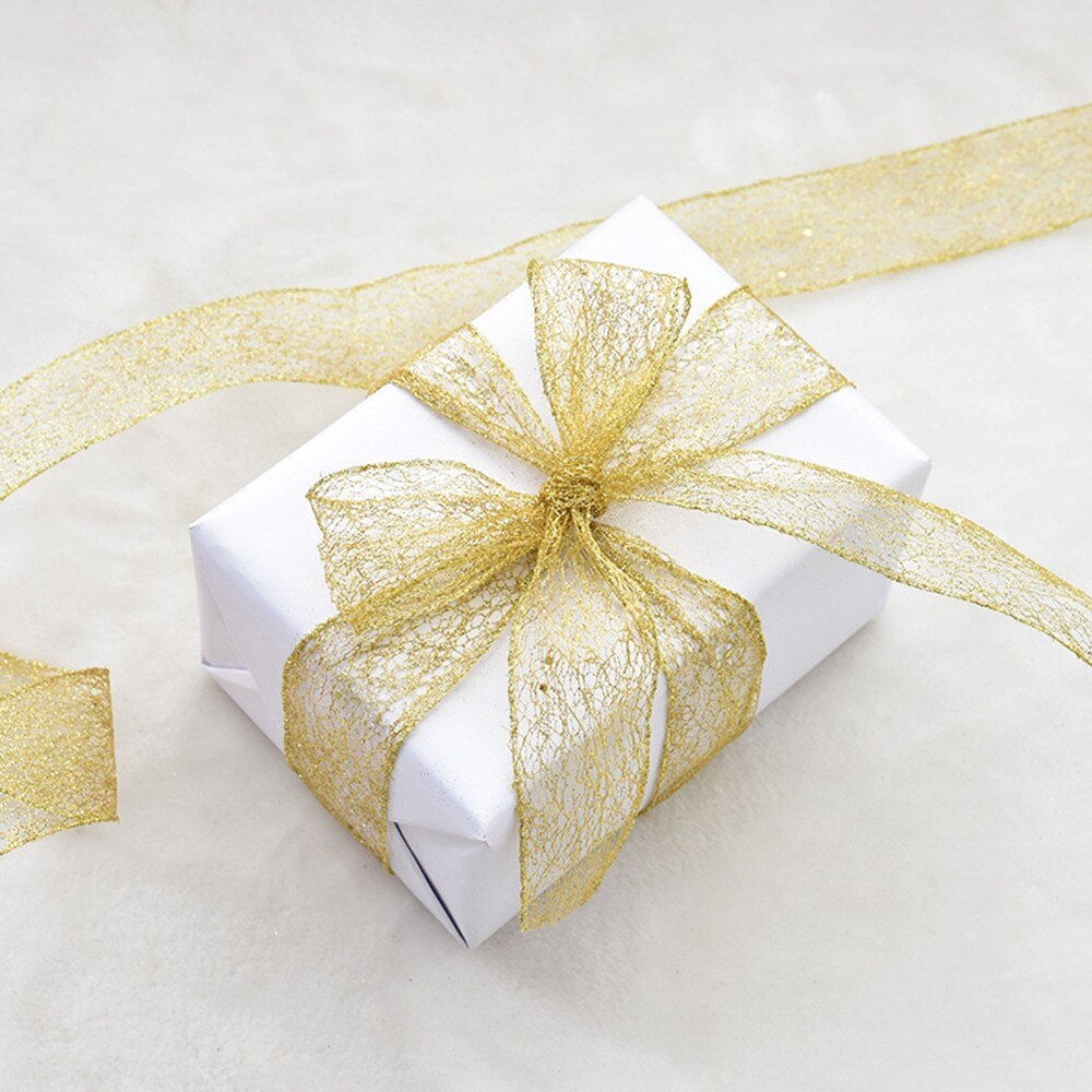 2m glitter julebånd til håndværk bryllup dekorative bånd gør-det-selv tilbehør fest hjemmehåndværk indpakning