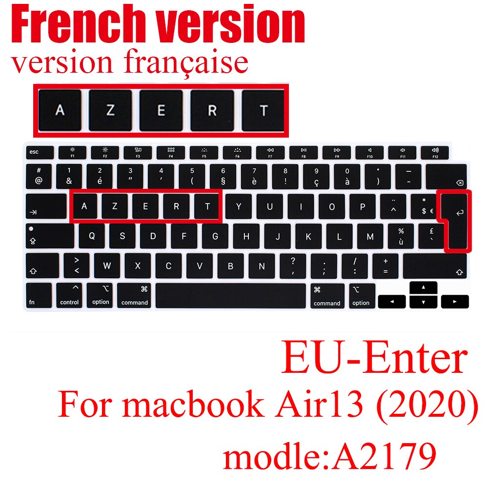For Macbook Air 13 Keyboard cover Laptop protective film 13 inch A2179 silicone Keyboard cover Russian French Spanish Korea: EU French