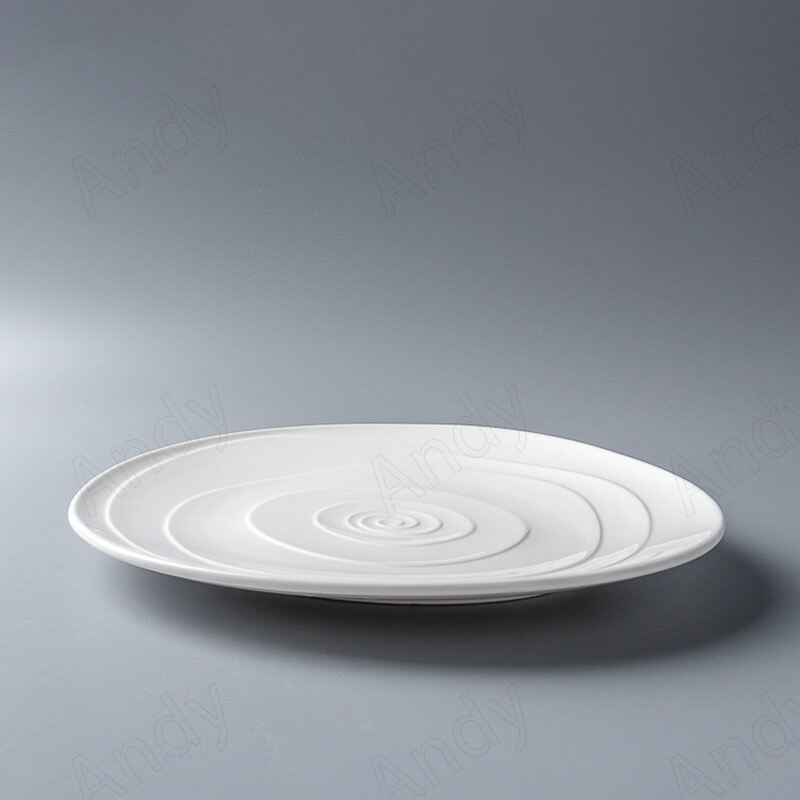 Modern Ceramic Plate Irregular Thread Decorative Western Restaurant Dessert Plates Home Breakfast Desktop Bread Pan