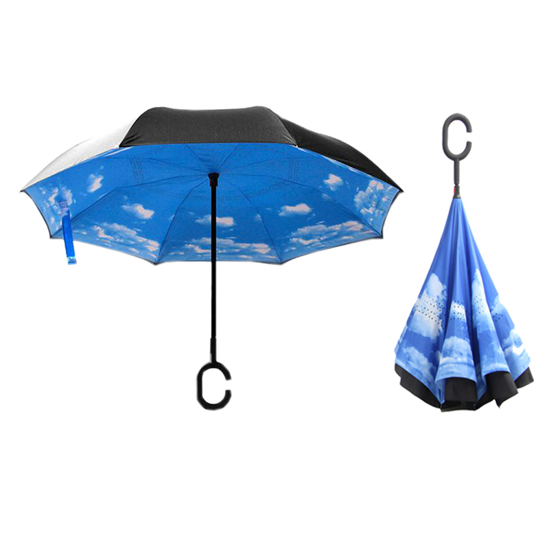 Reverse Umbrella Man Inverted Umbrella Umbrellas C Handle Windproof Women Sun and Rain Anti UV invertido Paraguas Parapluie