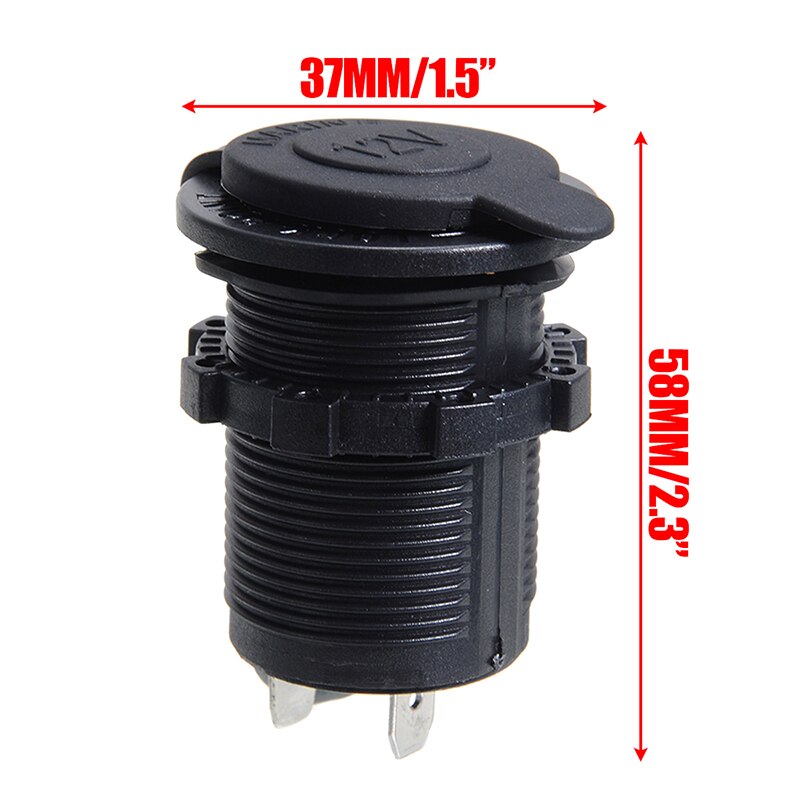 12V Waterproof Car Cigarette Lighter Socket Power Plug Outlet For Boat Motorcycle Auto Heat Resisting Plastic Power Socket