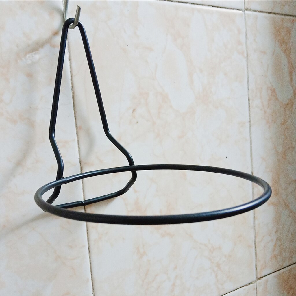Sort urtepotteholder ring metal planter kroge bøjler beslag til udendørs have væg hegn låge paller diy