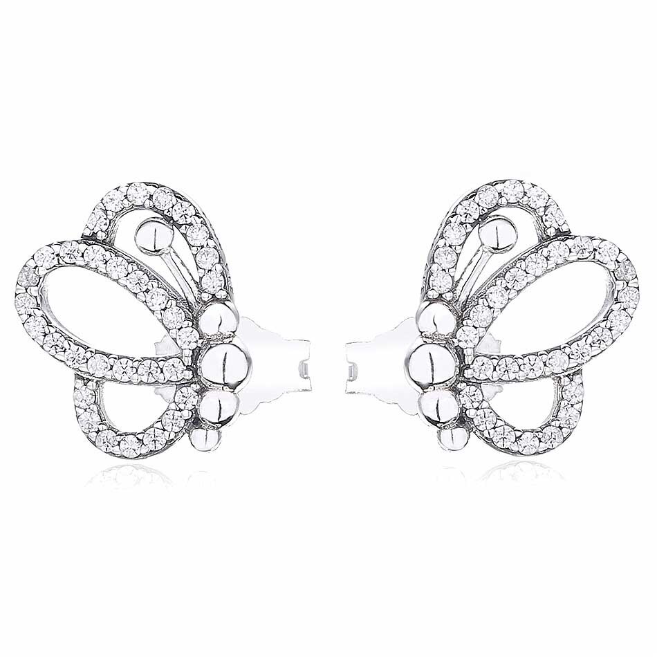 Original ajouré mignon papillon vagues boucles d'oreilles 925 en argent Sterling boucles d'oreilles pour les femmes de mariage Europe bijoux à bricoler soi-même: 7