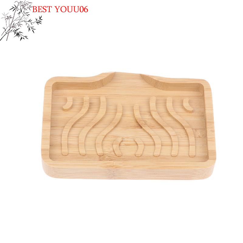 (YOUU06)Bamboo Soap Dish Holder Tray Wood Bar Soap Saver Self Draining Case for Bathtub Hotel Home Countertop Drying Sink