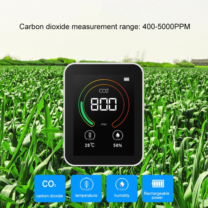 Portable Rechargeable CO2 Detector Air Monitor 400-5000 PPM Sensor Carbon Dioxide Meter 400-5000 PPM Tester