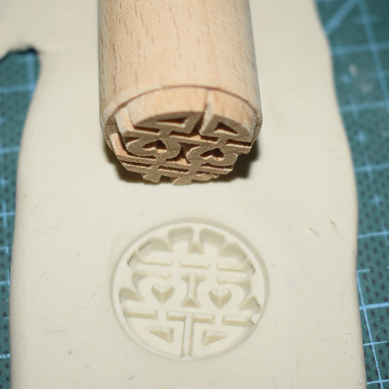 Gør-det-selv keramik stempler træ ler værktøj præget skulptur polymer model keramik keramik træmonteret firkantet stempel: Shuangxi