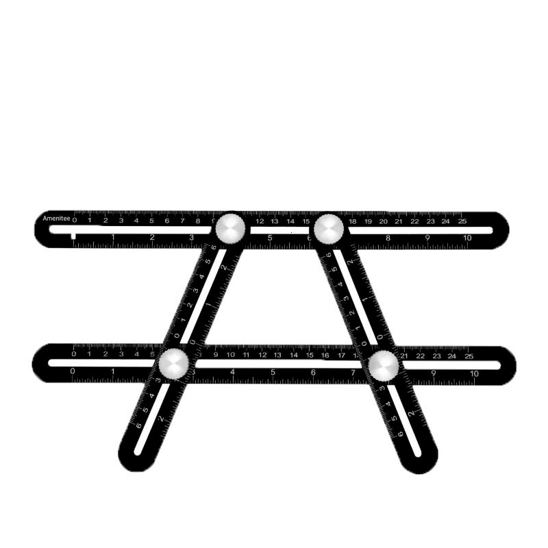 LAMEZIA 25cm Angle Measuring Protractor Four-Sided Ruler Template Instrument Tool Slides Mechanism For Carpenter