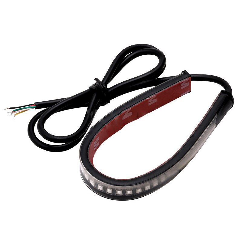 Motorfiets 12V Led Turn Licht Signaal Lamp Buigbare Led Strip Achterlicht Wit Moto Flasher Ring Vork Strip Lamp auto Signaal Licht