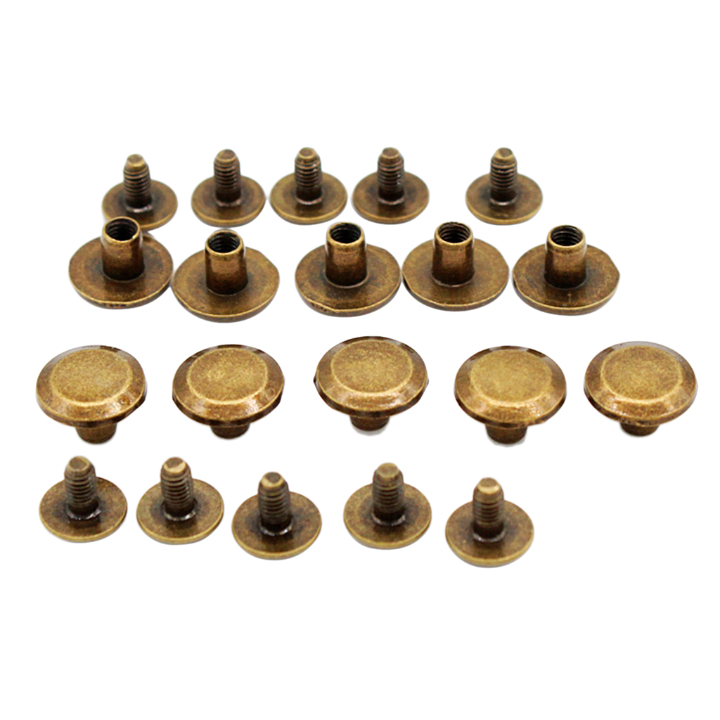 Tornillos de tuerca para cinturón de cuero, 10x5mm, para conectar el libro, papel, cinturón, 10 Uds.
