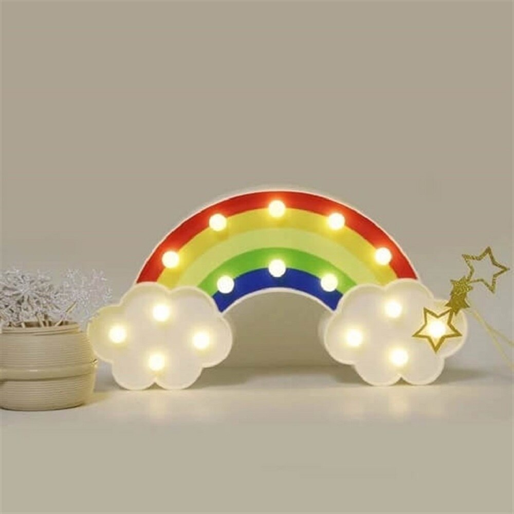 LED Night Light Nursery Kids Room Wall Lamp Rainbow Lamp Kids Room Decor, Baby Night Light