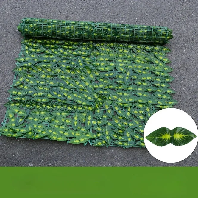 Hage plante gjerde kunstig faux grønt blad personvern skjermpaneler råtnende utendørs hekk hage hjem dekora 0.5 x 1m: S / Oliven