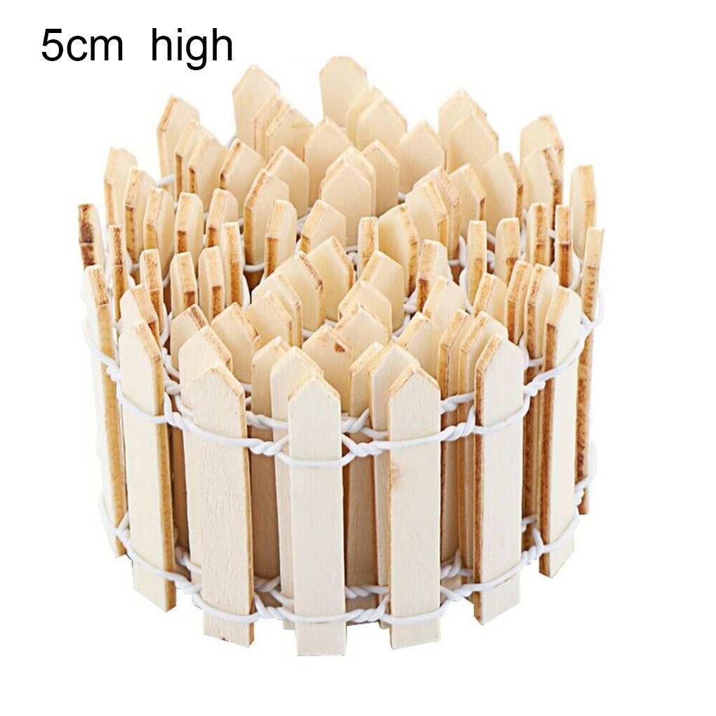 100x5cm/100x3cm DIY Mini Small Fence Barrier Wooden Craft Miniature Fairy Garden Terrarium Doll Branch Palings Showcase Decor: 5cm wood