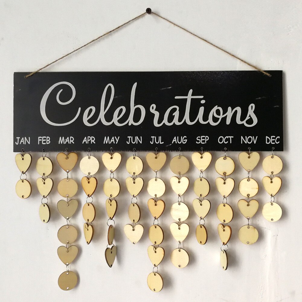 Kerst Verjaardag Speciale Dagen Herinnering Board Thuis Opknoping Decor Houten Kalender Boord Opknoping Ornament Jaar Decoratie: 8