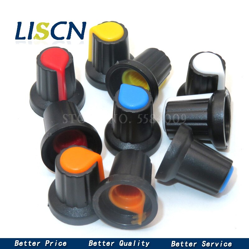 20PCS AG2 Switch Cap WH148 Plastic Knob Plum Handle 15X17mm Handle 6MM Potentiometer Cap