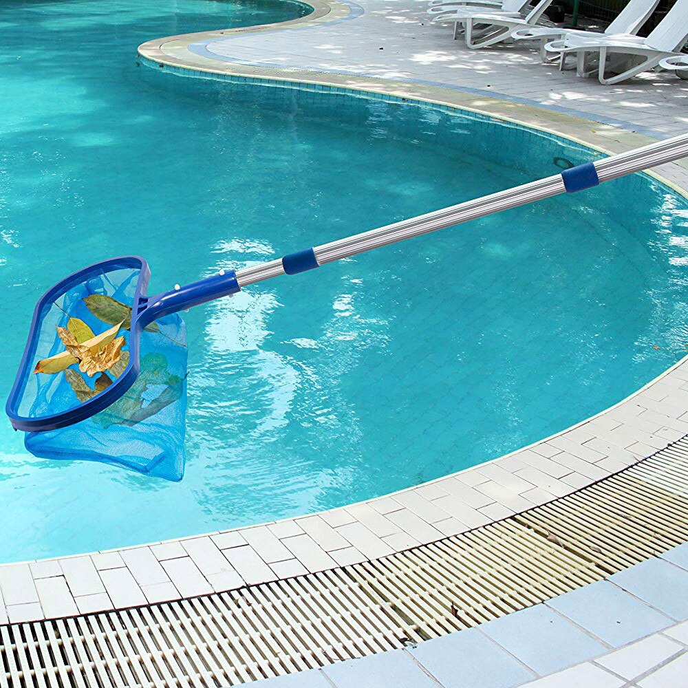 F# Swimming Pool Cleaning Net Leaf Rake Deep Bag Telescopic Skimmer Net Aquarium Rescue Pool Cleaning Mesh Tools