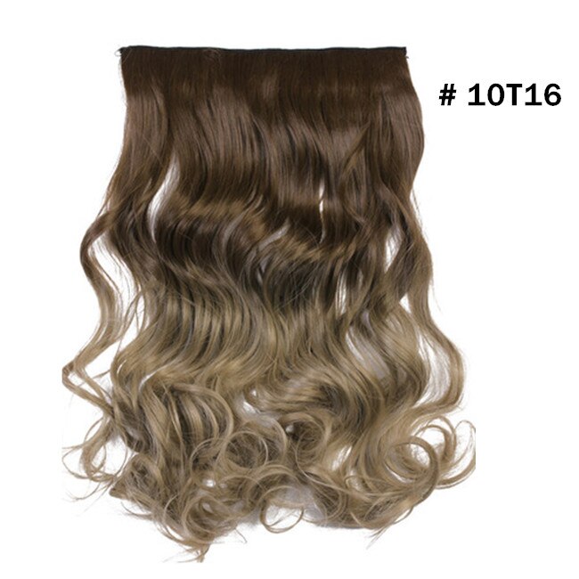 Synthetic Ombre Long Clip In Hair Extensions Wavy High Temperature Hairpiece 25 Colors Available 888