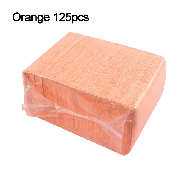 Mantel desechable para manicura, almohadilla de limpieza plegable para el cuidado de las uñas, resistente al agua, para manicura, 50 o 125 unidades: 125pcs orange