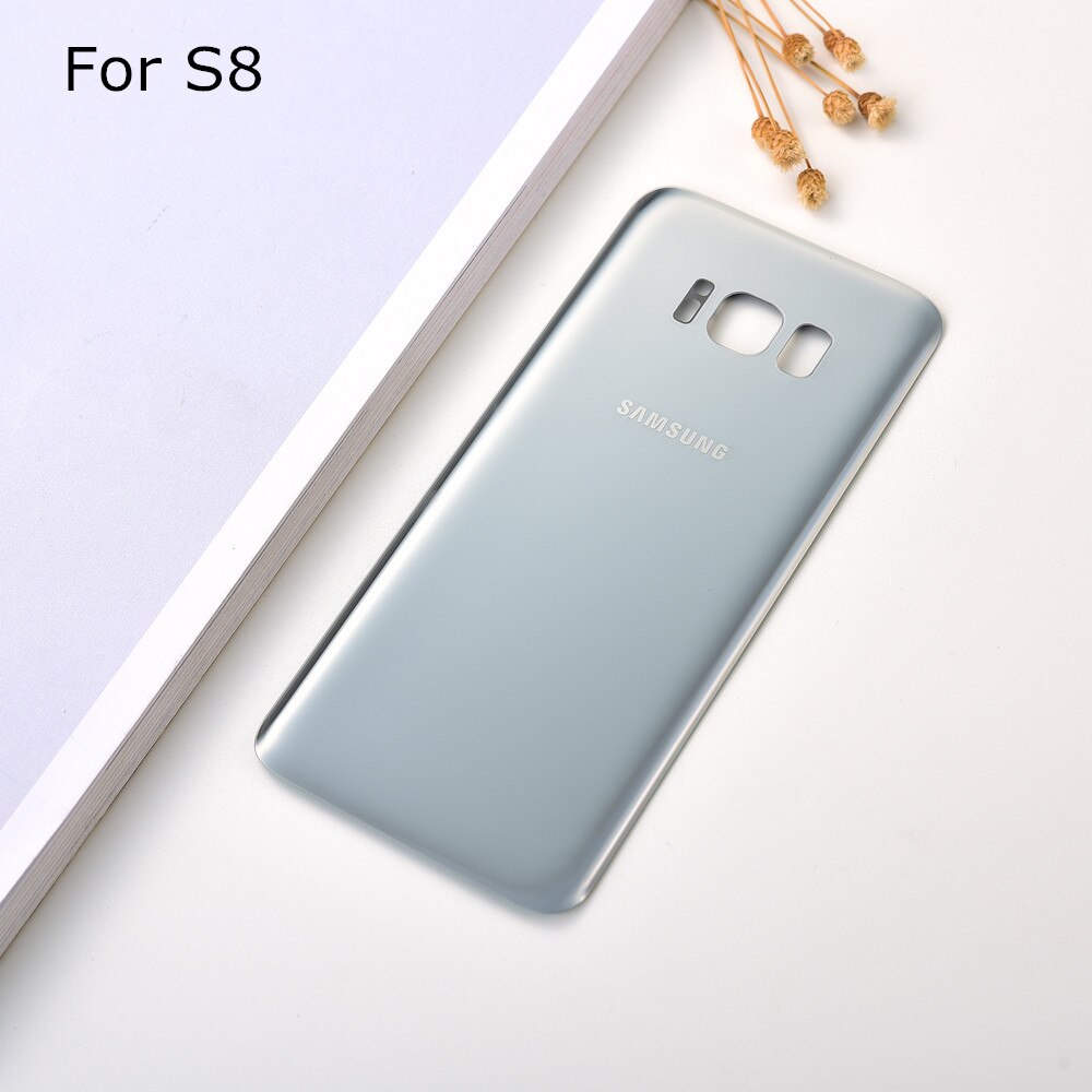 Original Samsung Back glass Rear Cover Housing Battery Door Replacement For Samsung Galaxy S8 Plus S8 s8+ G955 G955F G950 G950F: S8 silver