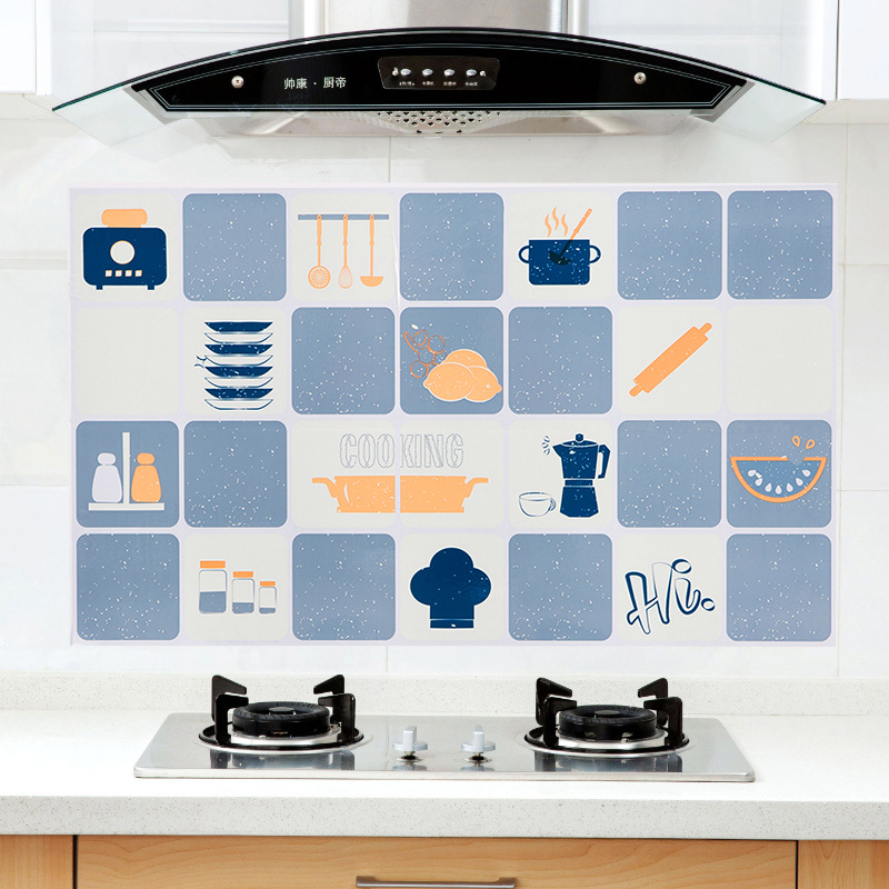 Keuken olie-proof sticker Waterdicht kookplaat met waterdichte en oilproof Tegel muursticker aanrecht zelfklevende
