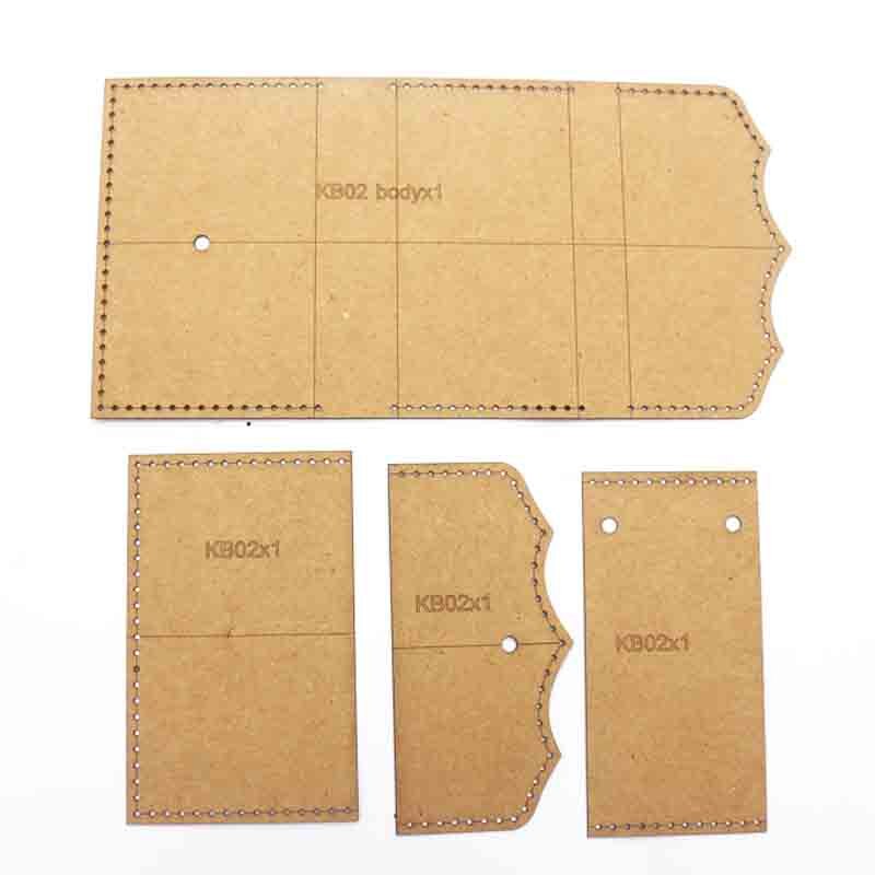 LLavero de cuero para manualidades, troquelado de bolsa, papel kraft, patrón de costura, plantilla de cartón gruesa de 500gsm: design2