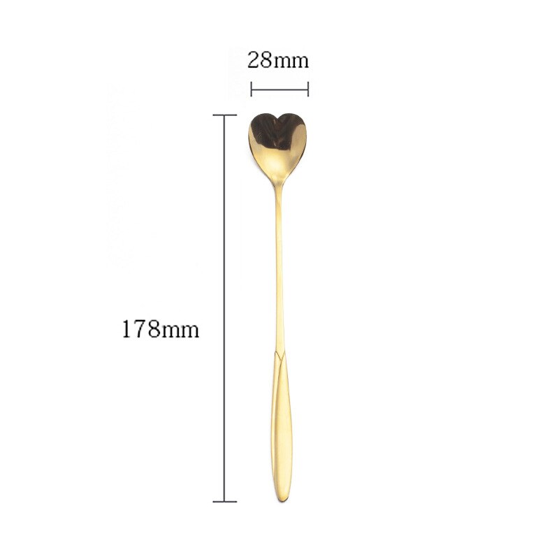Rostfritt stål blomsked titan långt skaft körsbärsblom sked issked personlighet praktisk sked: 3