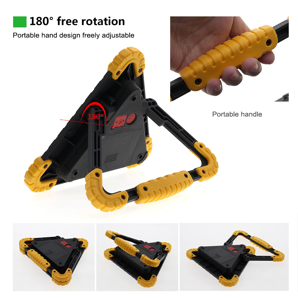 Bärbar nödlampa 30w cob led bil varningslampa utomhus camping lampa usb laddning batteri led spotlight.