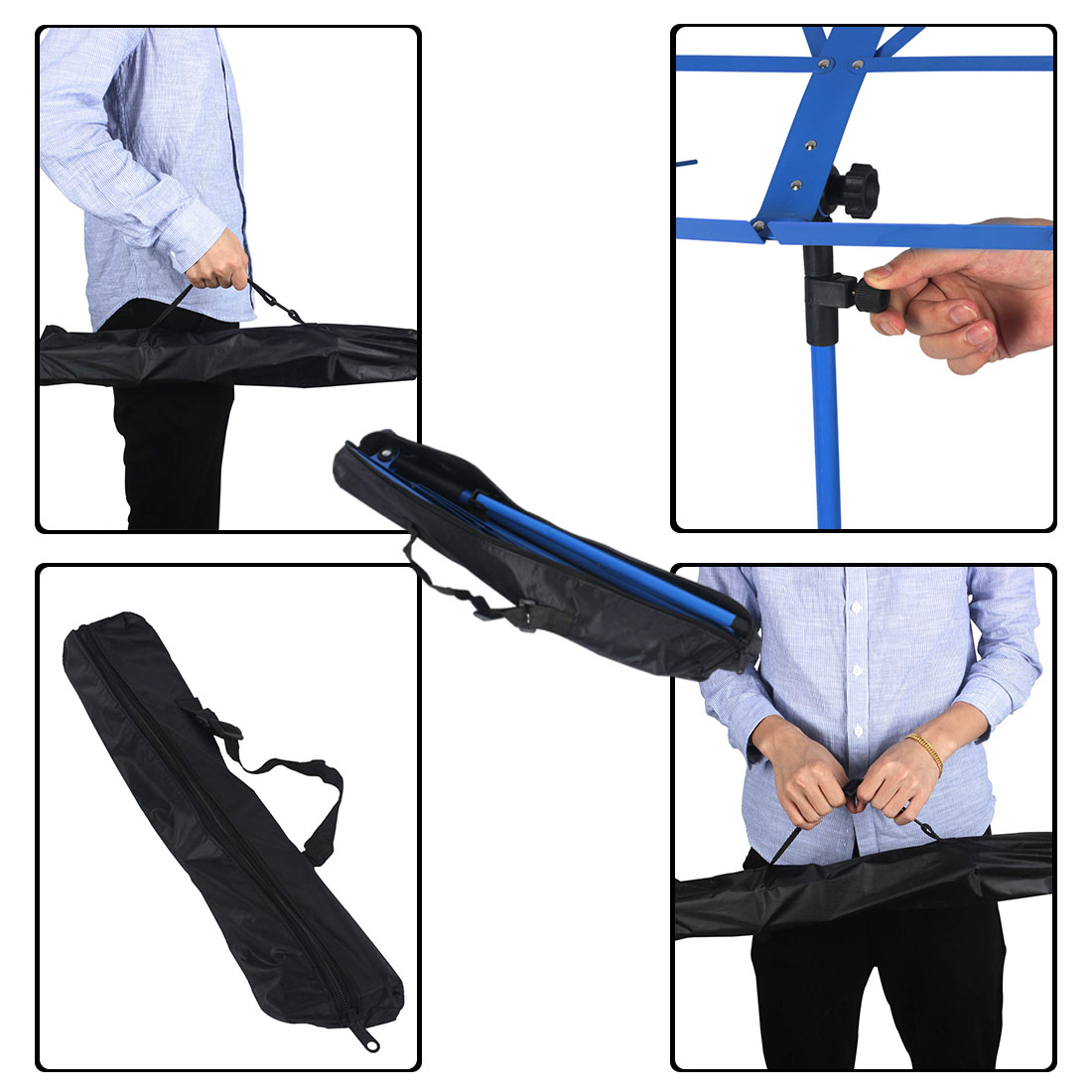 Trépied pliable pour partitions de musique, support réglable en acier inoxydable, accessoire universel pour Instrument de musique avec sac