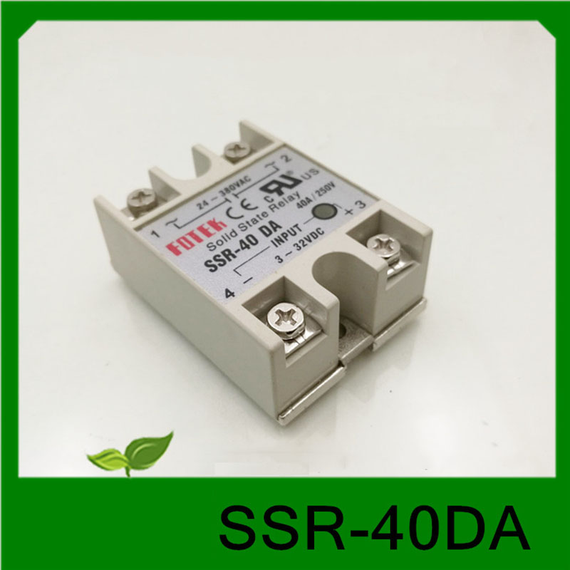 1PC Solid State Relay SSR-40DA Silicon Controlled DC Control AC Aluminum Base Plate Single Phase SSR 380V