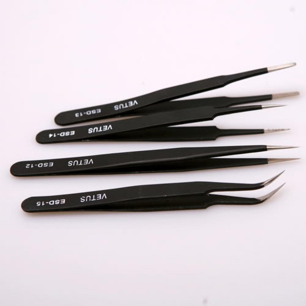 6 Pcs All Purpose Precision Tweezer Set Rvs Anti Statische Tool Kit